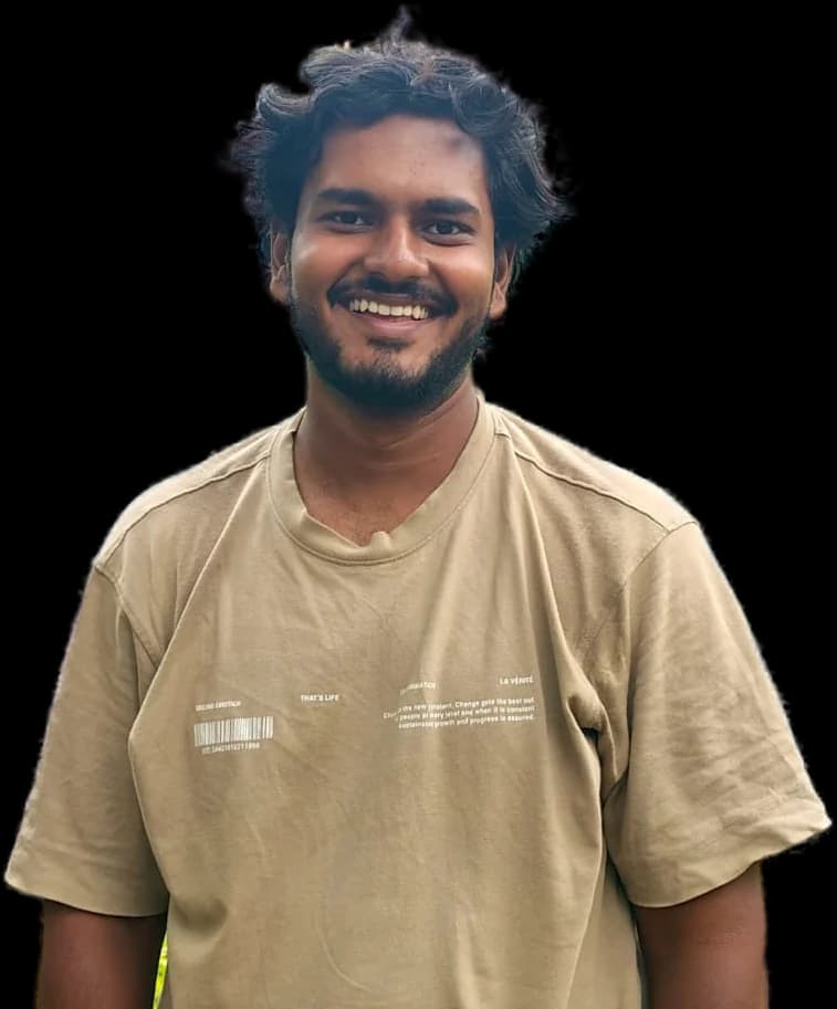 Venu Bhargava Jishith K, smiling